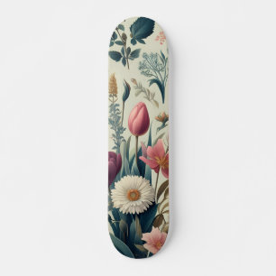 Entdecken Sie das Atemberaubende botanische Muster Skateboard