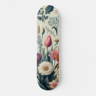 Entdecken Sie das Atemberaubende botanische Muster Skateboard