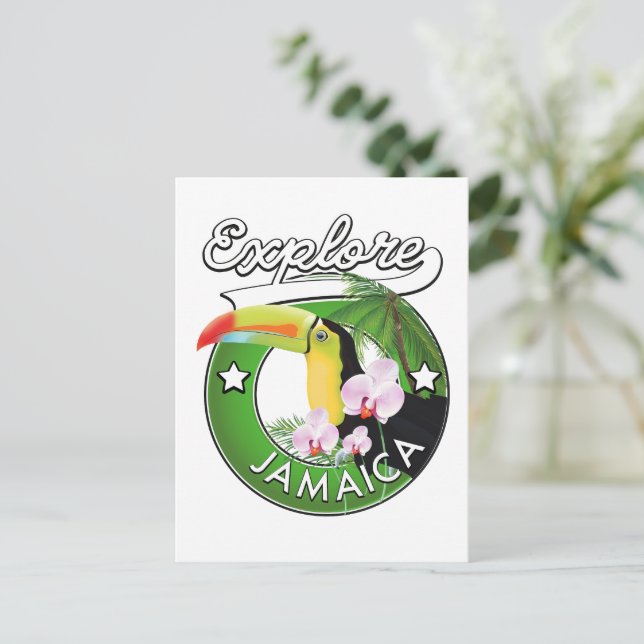 Entdecken Sie das Bahamas-Logo Postkarte (Stehend Vorderseite)