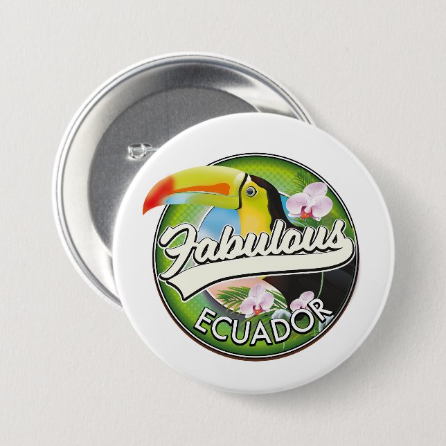Entdecken Sie das fabelhafte Ecuador Logo Button (Vorne & Hinten)