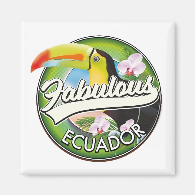 Entdecken Sie das fabelhafte Ecuador Logo Magnet (Vorne)