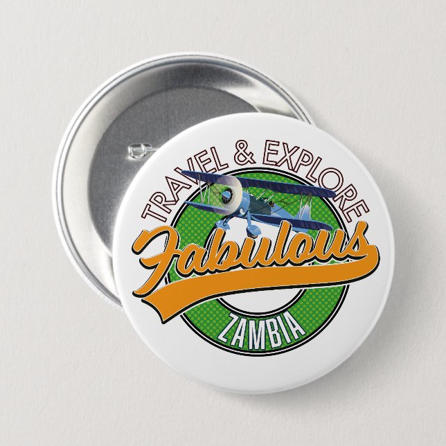 Entdecken Sie das fabelhafte Zambia Button (Vorne & Hinten)