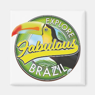 Entdecken Sie das fabulous Brazil Logo Magnet