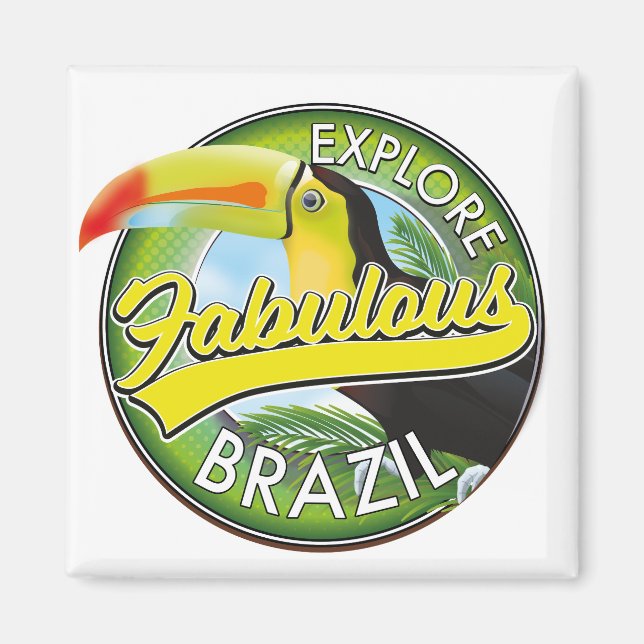 Entdecken Sie das fabulous Brazil Logo Magnet (Vorne)
