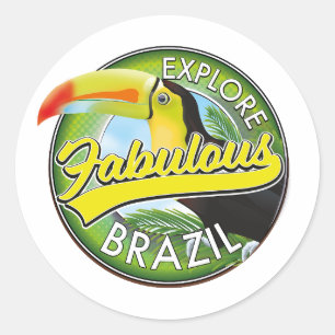 Entdecken Sie das fabulous Brazil Logo Runder Aufkleber