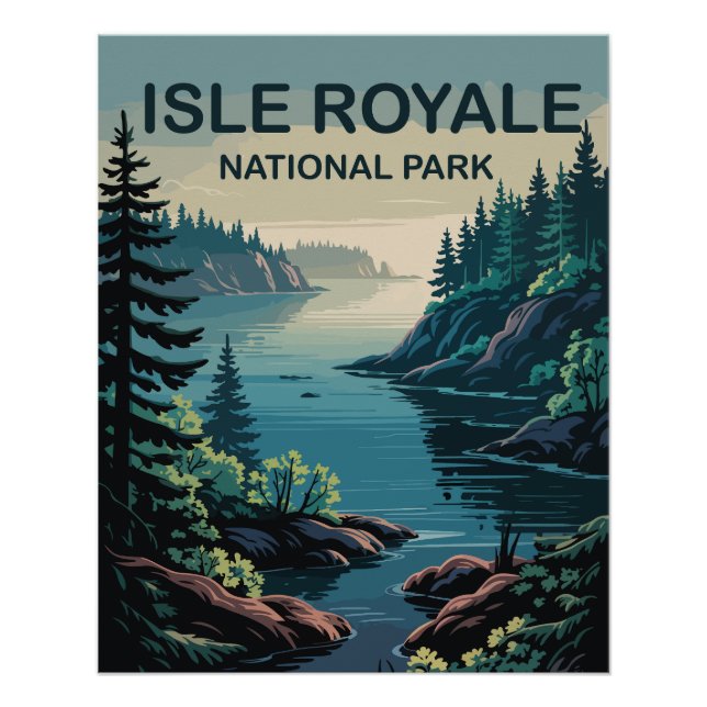 Entdecken Sie das Fernparadies der Isle Royale Mic Poster (Vorderseite)