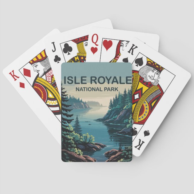 Entdecken Sie das Fernparadies der Isle Royale Mic Spielkarten (Rückseite)