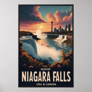 Entdecken Sie das Niagara-Fälle-Vintage-Reiseposte Poster