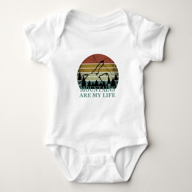 Entdecken Sie das Outdoor-Wanderlogo für Wanderer Baby Strampler (Vorderseite)