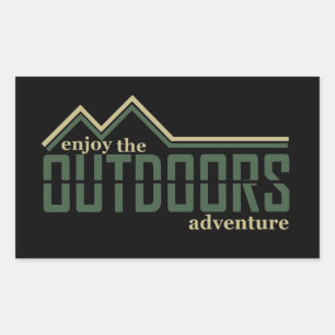 Entdecken Sie das Outdoor-Wanderlogo für Wanderer Rechteckiger Aufkleber