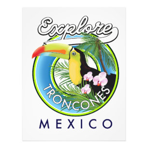 Entdecken Sie das Retro-Logo von Troncones Mexico Fotodruck