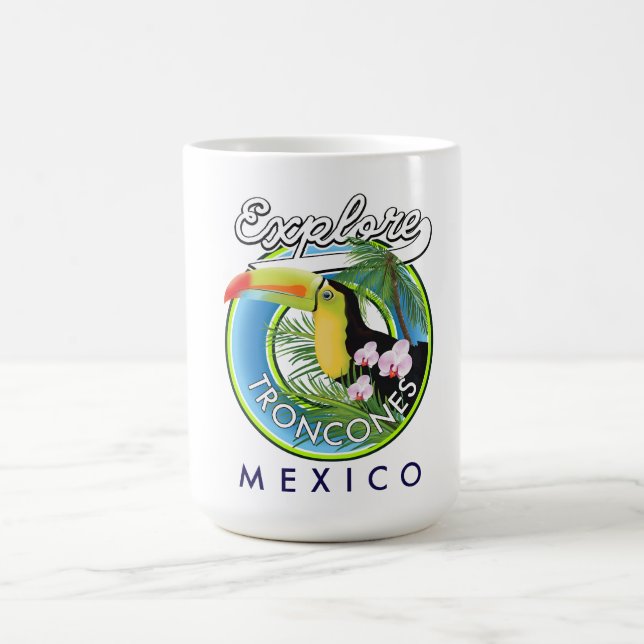 Entdecken Sie das Retro-Logo von Troncones Mexico Kaffeetasse (Mittel)