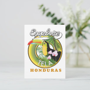 Entdecken Sie das Tela Honduras Reiselogo Postkarte