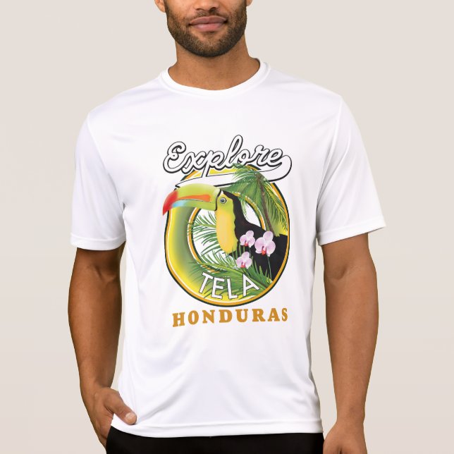 Entdecken Sie das Tela Honduras Reiselogo T-Shirt (Vorderseite)