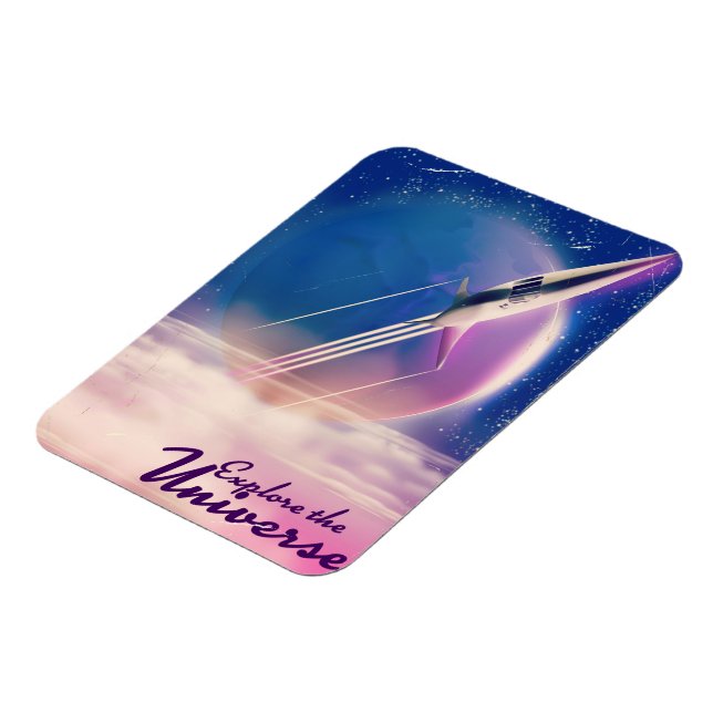 Entdecken Sie das Universe Vintag Space Poster Magnet (Linke Seite)