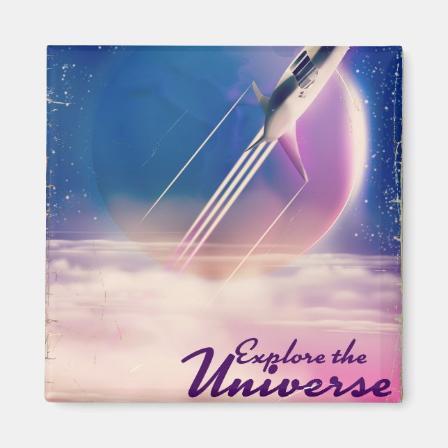 Entdecken Sie das Universe Vintag Space Poster Magnet (Vorne)