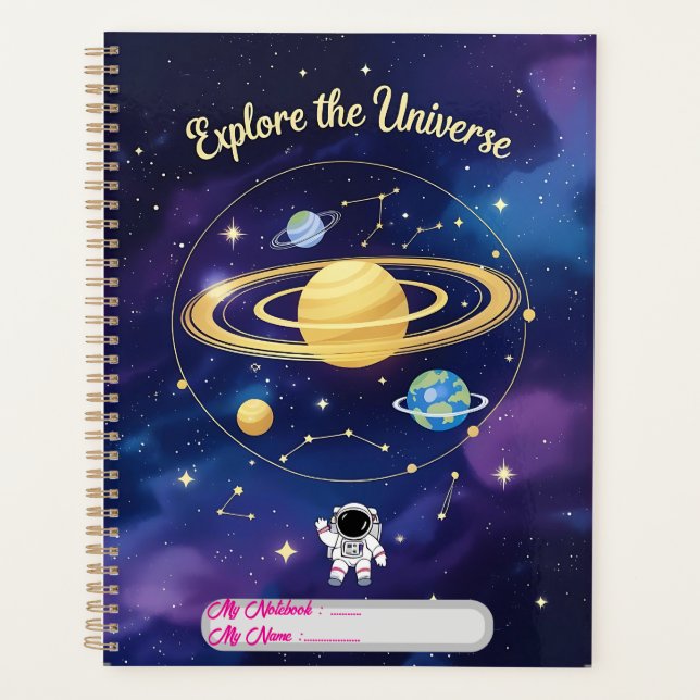 Entdecken Sie das Universum - Astronomie Notebook- Planer (Vorderseite)
