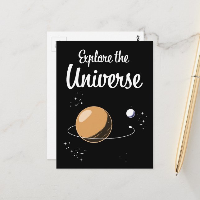 Entdecken Sie das Universum Postkarte (Vorderseite/Rückseite Beispiel)