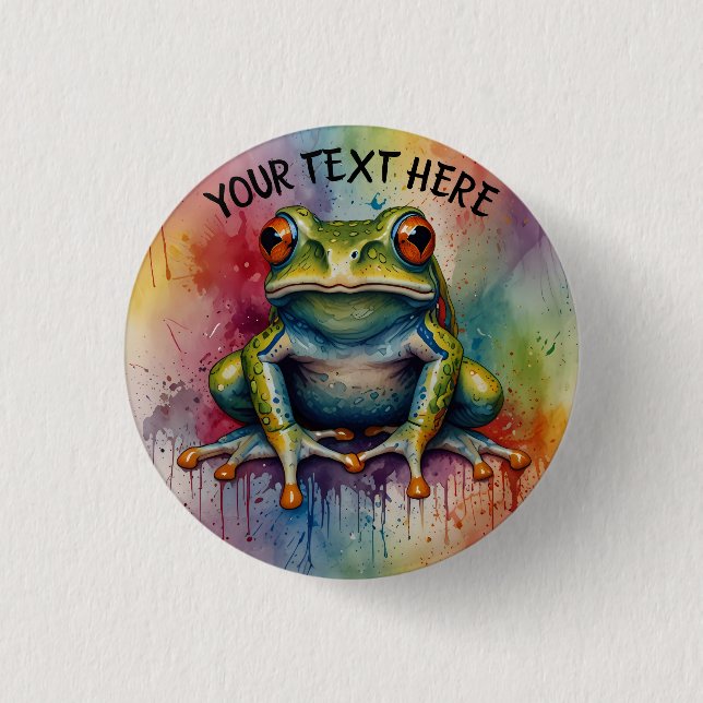 Entdecken Sie den faszinierenden, schönen Frosch Button (Vorderseite)