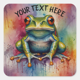 Entdecken Sie den faszinierenden, schönen Frosch Quadratischer Aufkleber