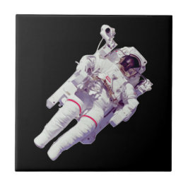 Entdecken Sie den Kosmos: Retro-Astronaut Fliese