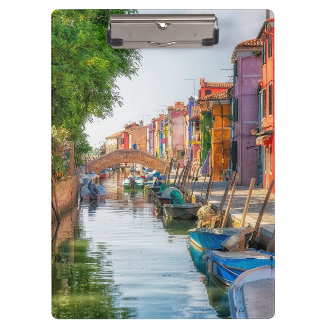 Entdecken Sie den lebendigen Charme von Burano Klemmbrett (Vorderseite)