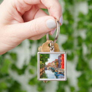 Entdecken Sie den lebendigen Charme von Burano Schlüsselanhänger