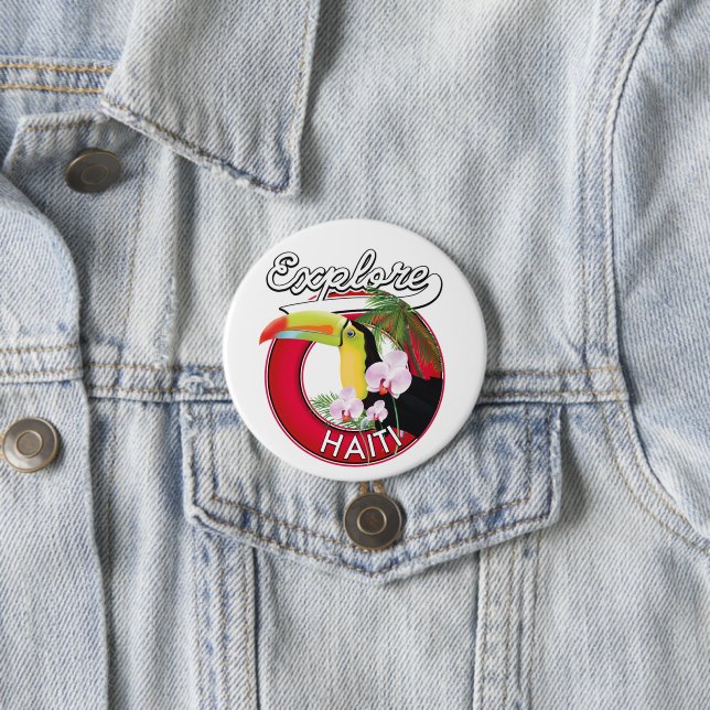 Entdecken Sie den Reisepatch für das Logo von Hait Button (Beispiel)