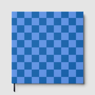 Entdecken Sie den Reiz des blauen Schachbrettmuste Gästebuch
