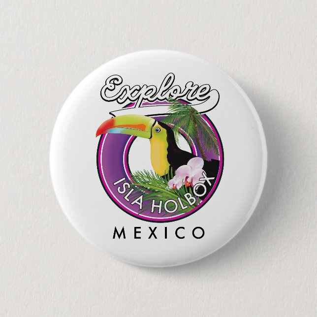 Entdecken Sie den Strand Isla Holbox Mexiko Reise  Button (Vorderseite)