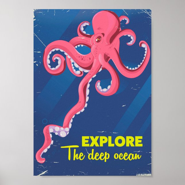 Entdecken Sie den tiefen Ozean Poster (Vorne)