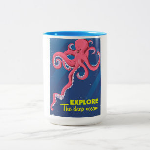 Entdecken Sie den tiefen Ozean Zweifarbige Tasse