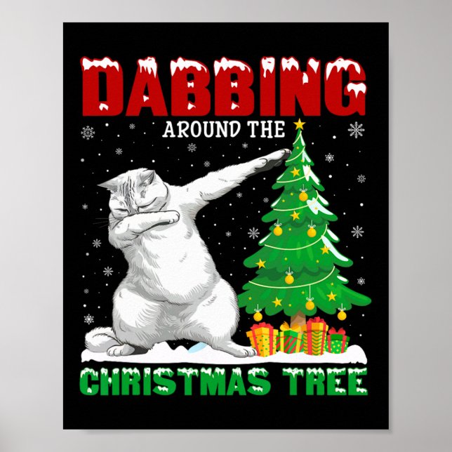 Entdecken Sie den Weihnachtsbaum Perserkatze Weihn Poster (Vorne)
