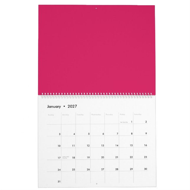 Entdecken Sie die Eleganz rosa Hintergrunds Kalender (Jan 2027)