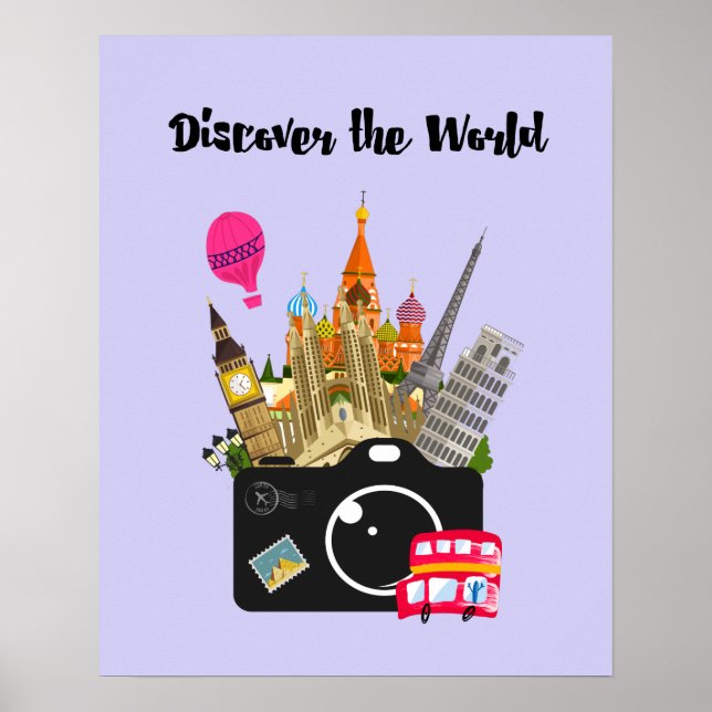 Entdecken Sie die europäischen Sehenswürdigkeiten  Poster (Vorne)