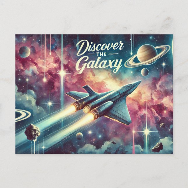"Entdecken Sie die Galaxie" Postkarte (Vorderseite)