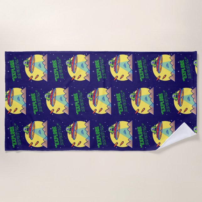 Entdecken Sie die Unendlichkeit Strandtuch (Vorderseite)