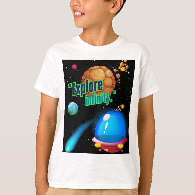 Entdecken Sie die Unendlichkeit T-Shirt (Vorderseite)