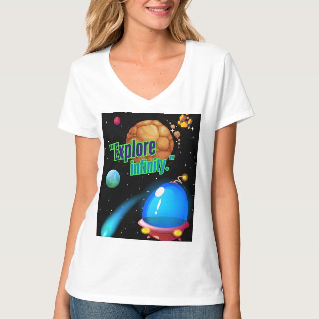 Entdecken Sie die Unendlichkeit T-Shirt (Vorderseite)