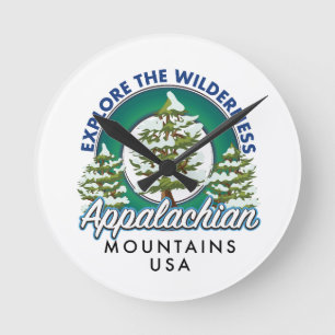 Entdecken Sie die Wilderness Appalachian Mountains Runde Wanduhr