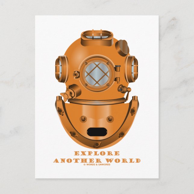Entdecken Sie eine andere Welt (Tieftauchhelm) Postkarte (Vorderseite)