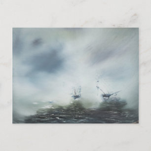 Entdecken Sie eine Reinigung im Nebel Captain Postkarte