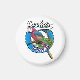 Entdecken Sie Hawaii Retro-Logo Magnet
