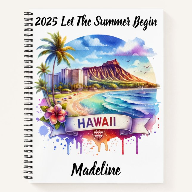 Entdecken Sie Hawaiis wunderschöne Strände und die Notizbuch (Vorderseite)