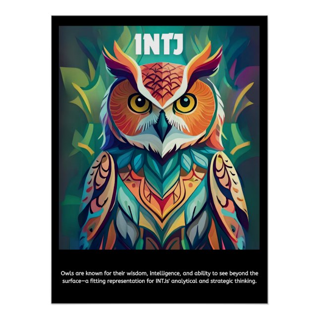 Entdecken Sie Ihre innere Eule: INTJ Poster (Vorderseite)