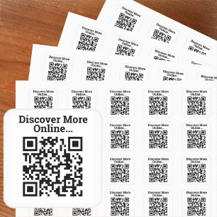 Entdecken Sie mehr Online-QR-Code-Design Quadratischer Aufkleber
