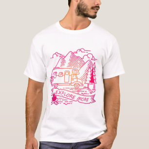 Entdecken Sie mehr Rosa Camper Van Mountain Nature T-Shirt