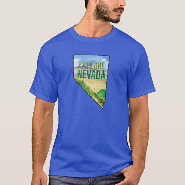 Entdecken Sie Nevada Wüste Landschaft Staat Form T-Shirt (Vorderseite)