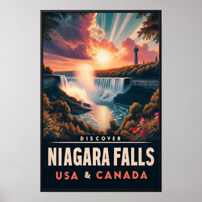 Entdecken Sie Niagara Falls Vintage Travel Poster (Vorne)