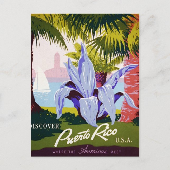 Entdecken Sie Puerto Rico Postkarte (Vorderseite)